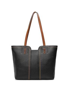 Montana West Tote Bag Vegan Leather  Black & Brown Top Handle Satchel Purse